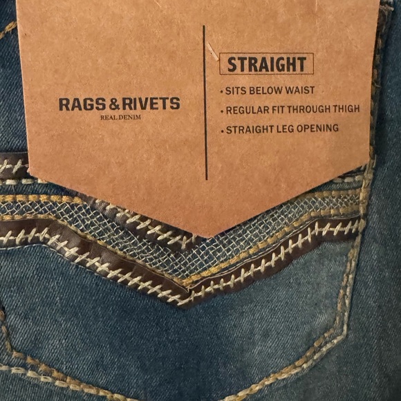 NWT Men Y2K era premium vintage-inspired jeans: Rags & Rivets collection. - Picture 10 of 14